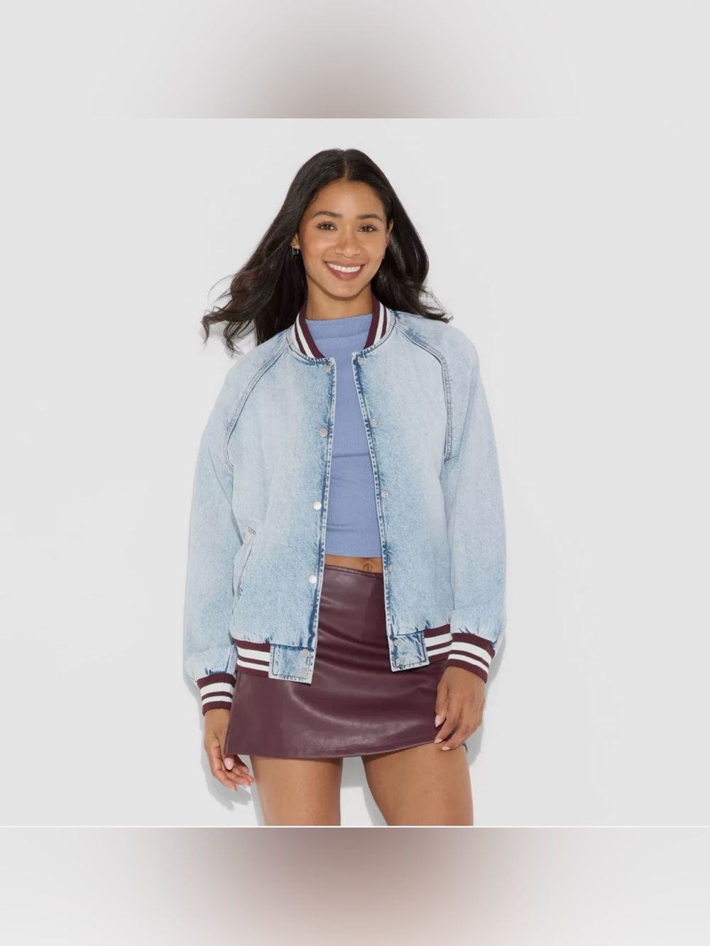 Wild Fable Denim Varisty Jacket